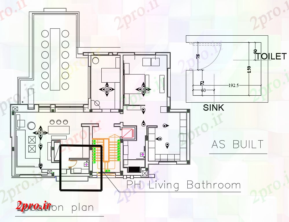 دانلود نقشه مسکونی ، ویلایی ، آپارتمان اتاق خواب خانه 19 در 20 متر (کد165083)
