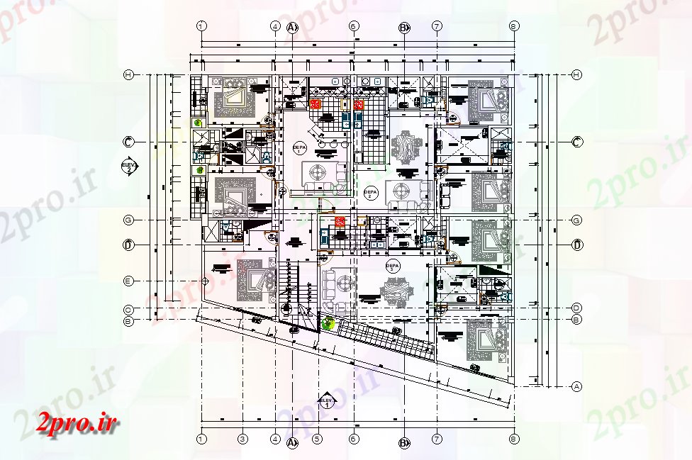 دانلود نقشه مسکونی ، ویلایی ، آپارتمان طرحی 15x19m شگفت انگیز از ساختمان های مسکونی اتوکد 19 در 19 متر (کد165090)