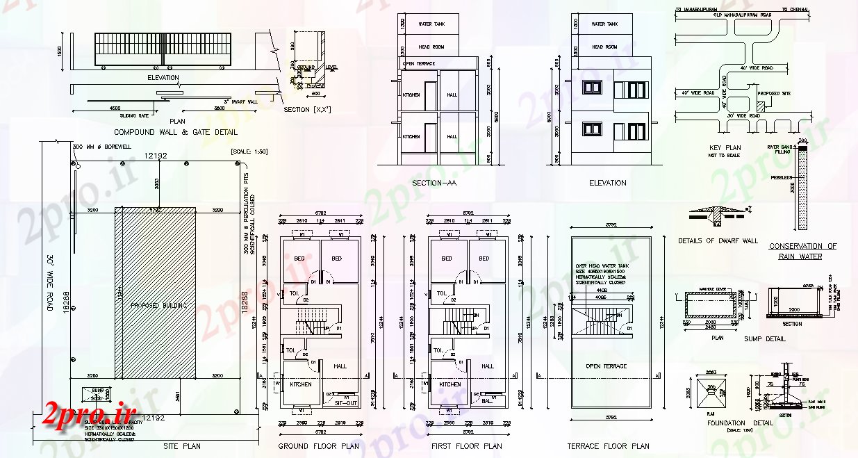 دانلود نقشه مسکونی ، ویلایی ، آپارتمان طرحی 6x12m سایت و طرحی طبقه a 6 در 12 متر (کد165095)