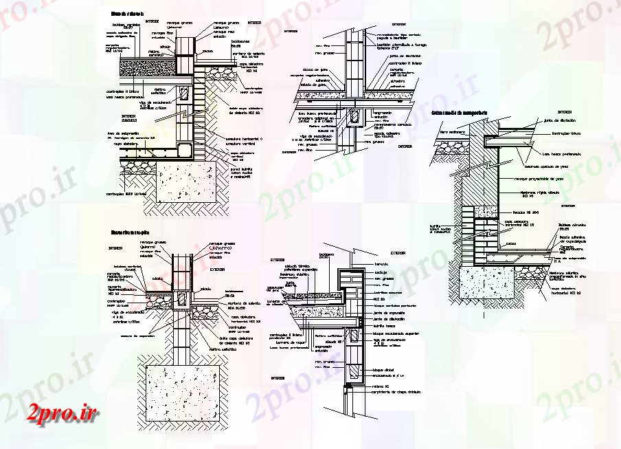 دانلود نقشه پلان مقطعی Encuentro Muro از PISO جزئیات     اتوکد           (کد165117)
