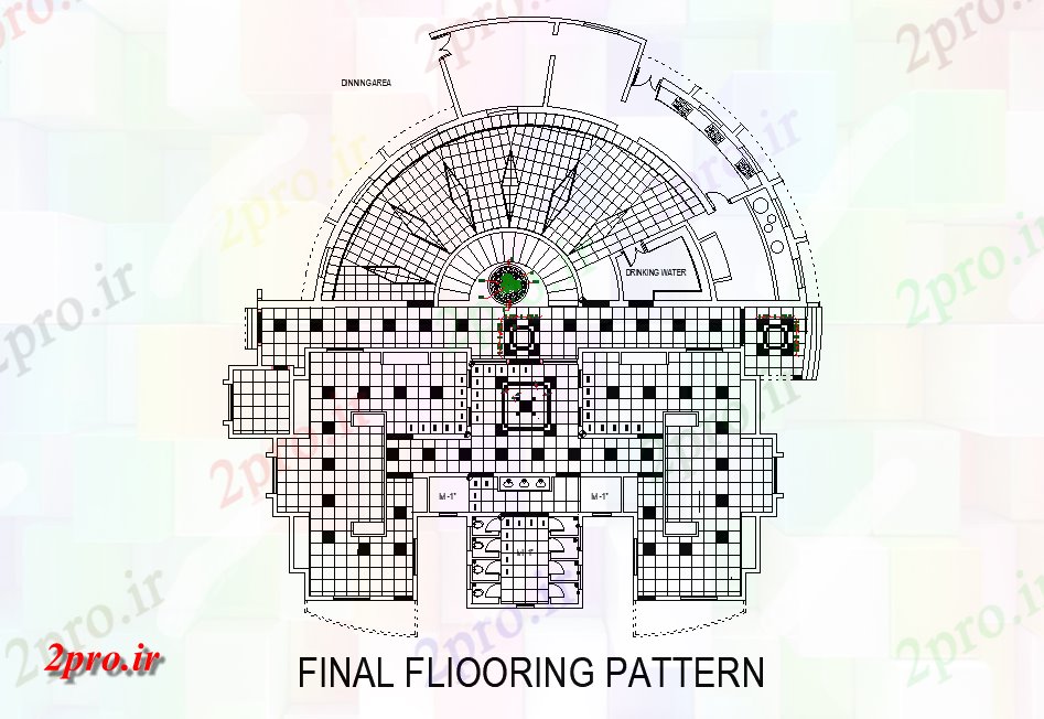 دانلود نقشه جزئیات پایه الگوی کف نهایی ساختمان خوابگاه مدرسه        (کد165130)