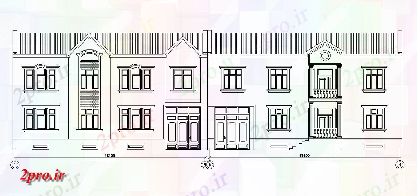 دانلود نقشه مسکونی ، ویلایی ، آپارتمان معماری ساختمان خانه نمای 9 در 9 متر (کد165234)
