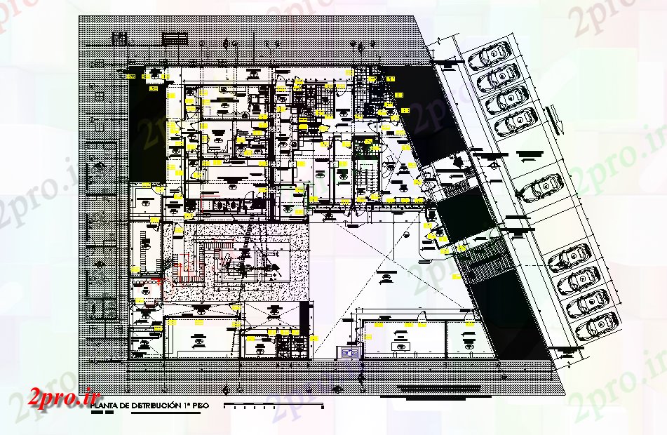 دانلود نقشه بیمارستان - درمانگاه - کلینیک درمانگاه و چند فاده آزمایشگاهی طراحی 30 در 37 متر (کد165292)