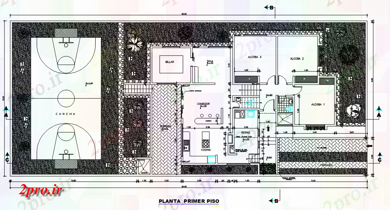 دانلود نقشه مسکونی ، ویلایی ، آپارتمان X30 متر خانه طراحی 12 در 16 متر (کد165296)