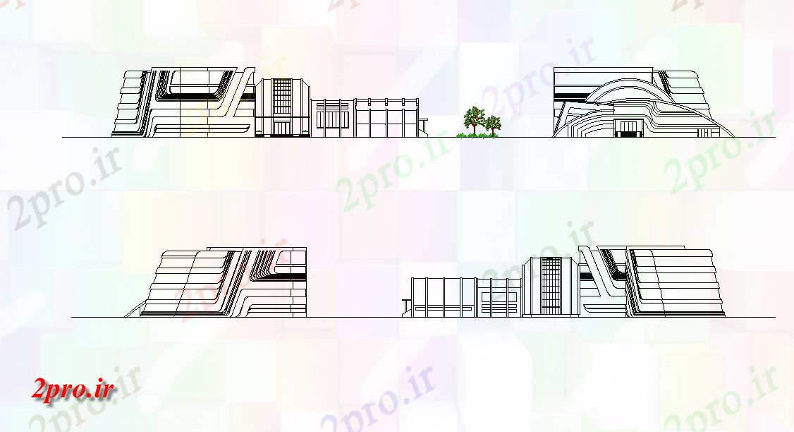 دانلود نقشه مسکونی ، ویلایی ، آپارتمان موزه معماری نمای 41 در 82 متر (کد165312)
