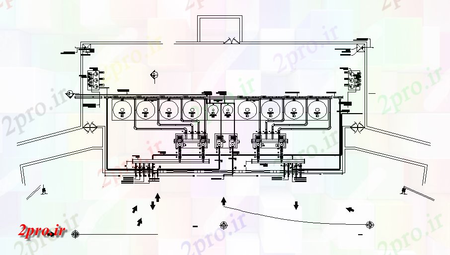 دانلود نقشه جزئیات لوله کشی جزئیات خط لوله طراحی از یک کارخانه صنعتی  ، کارگاه    (کد165342)