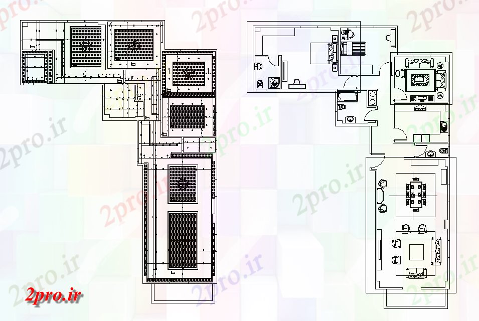 دانلود نقشه خانه های کوچک ، نگهبانی ، سازمانی - ویلایی طرحی طبقه جزئیات 15 در 20 متر (کد165353)