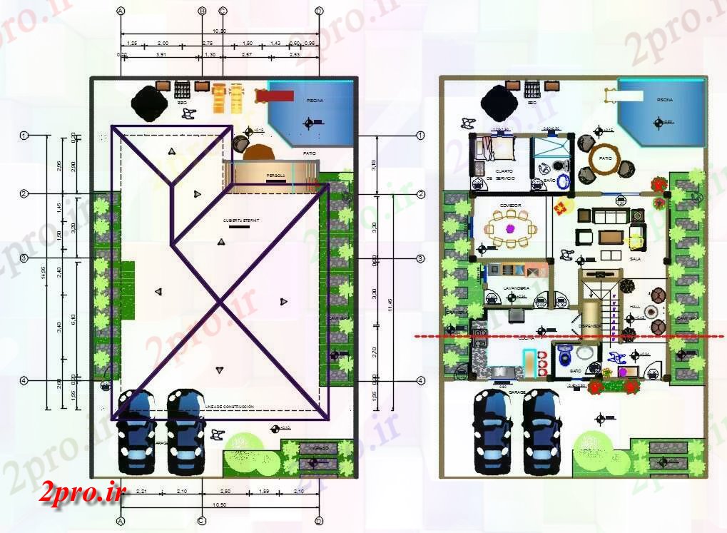 دانلود نقشه مسکونی ، ویلایی ، آپارتمان متر مربع شنا مجلس طرحی نشیمن 11 در 15 متر (کد165381)
