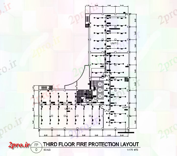دانلود نقشه طراحی جزئیات ساختار حفاظت از آتش جزئیات طرحی  (کد165384)