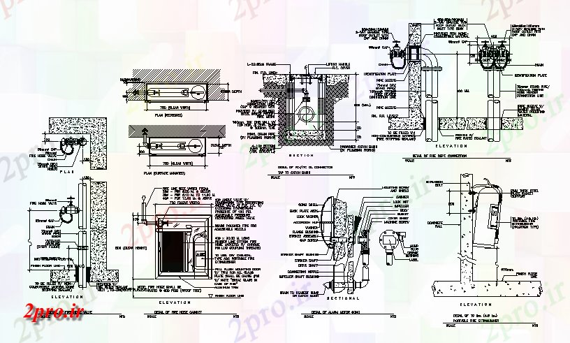 دانلود نقشه طراحی جزئیات ساختار جزئیات کار به حفاظت از آتش  (کد165385)
