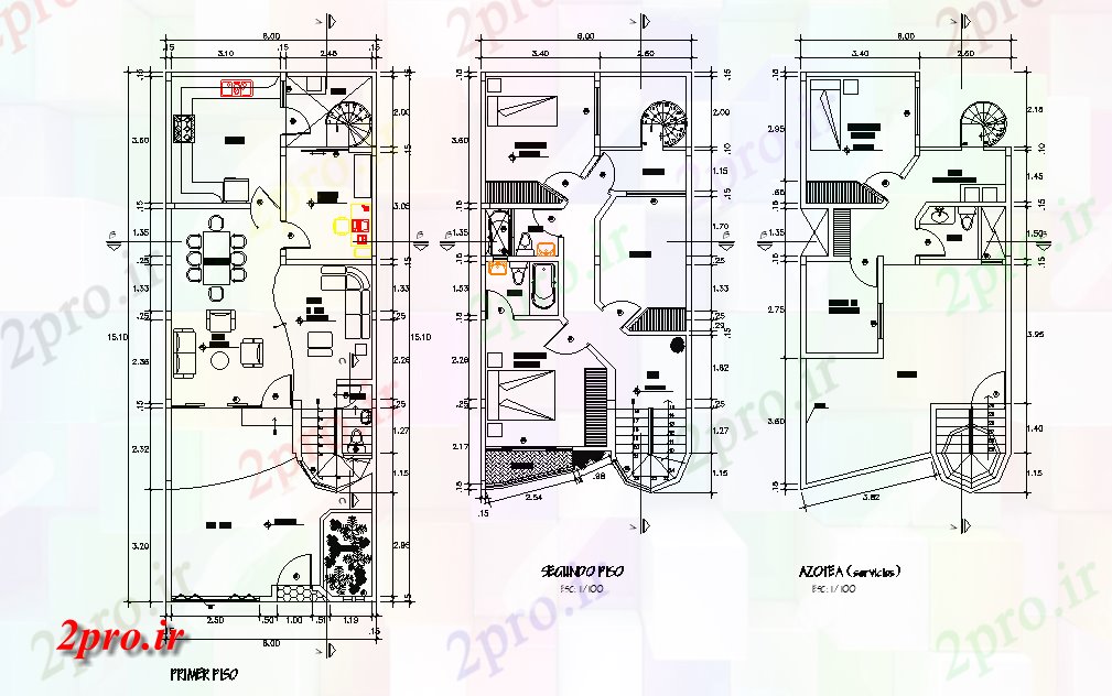 دانلود نقشه مسکونی ، ویلایی ، آپارتمان X15 متر خانه طرحی با مبلمان چیدمان نشیمن 6 در 15 متر (کد165411)