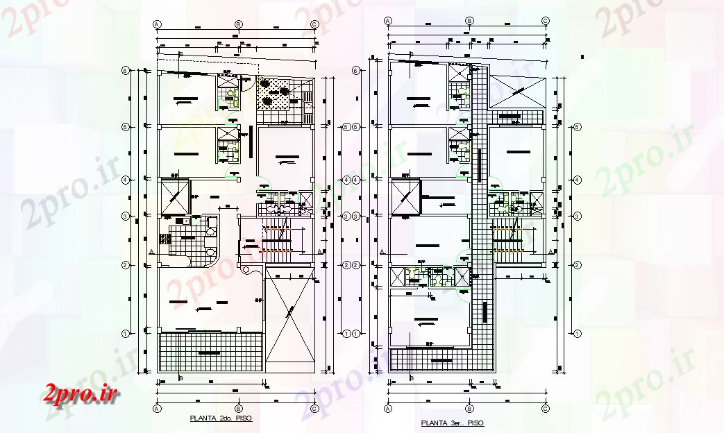 دانلود نقشه خانه های کوچک ، نگهبانی ، سازمانی - طرحی از خانه اتوکد drawig دو بعدی 10 در 19 متر (کد165450)