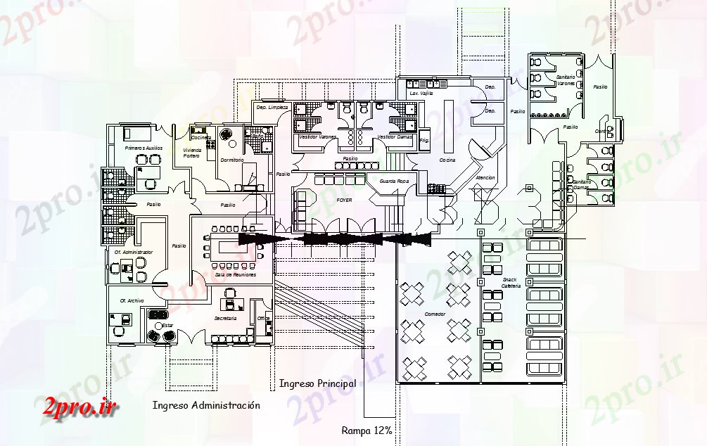 دانلود نقشه ساختمان اداری - تجاری - صنعتی پارکت طرحی huanuni recreacional     اتوکد     filel   اتوکد  (کد165502)