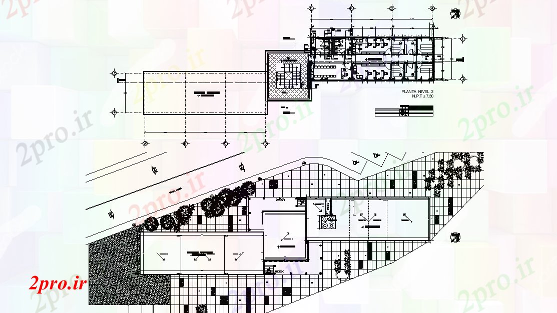 دانلود نقشه طرحی 27x9m روانپزشکی آزمایشگاه اتوکد 9 در 27 متر (کد165516)