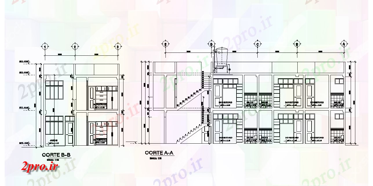 دانلود نقشه مسکونی  ، ویلایی ، آپارتمان  بخش مسکن در مورالس            (کد165536)