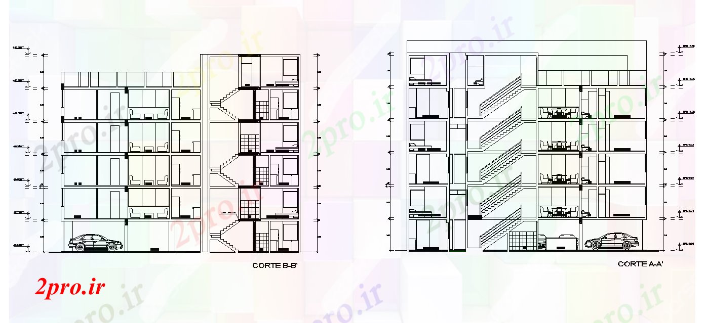دانلود نقشه مسکونی  ، ویلایی ، آپارتمان  x9m جزئیات بخش خانه ساختمان  دو بعدی  اتوکد   رسم       (کد165539)