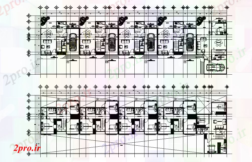 دانلود نقشه مسکونی ، ویلایی ، آپارتمان طرحی خانه 47x15m اتوکد 15 در 48 متر (کد165550)