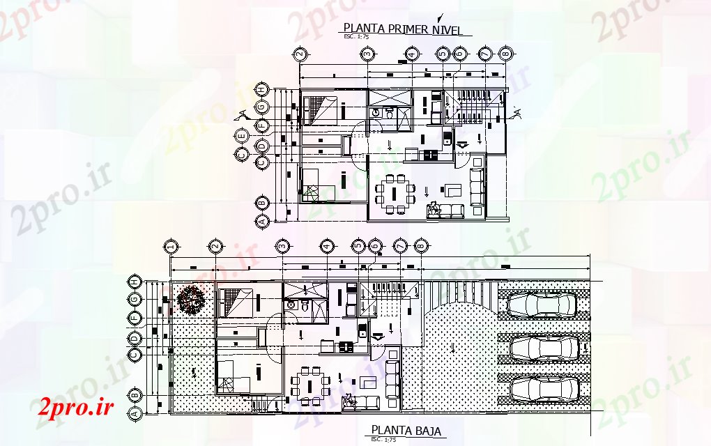 دانلود نقشه مسکونی ، ویلایی ، آپارتمان طرحی خانه 25x8m مدل اتوکد 8 در 25 متر (کد165619)