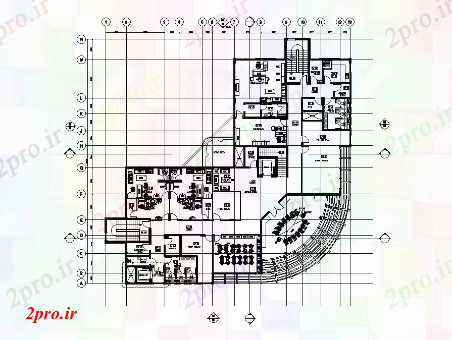 دانلود نقشه ساختمان اداری - تجاری - صنعتی جزئیات ساختمان شرکت 42 در 86 متر (کد165721)
