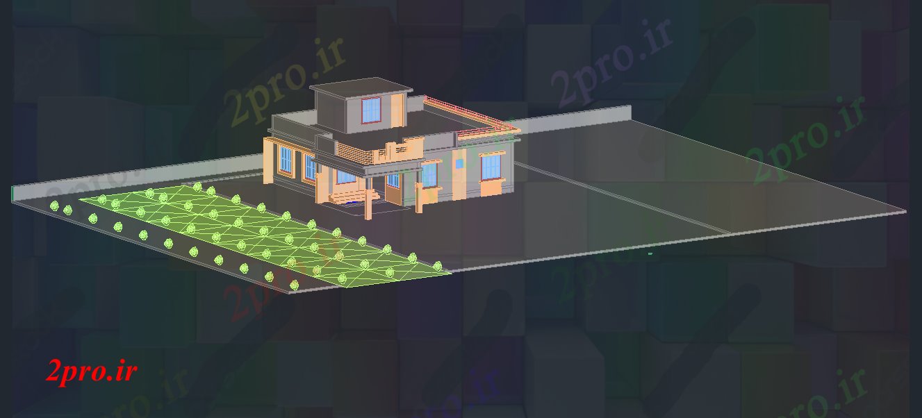 دانلود نقشه خانه های سه بعدی  تریدی از خانه      اتوکد      (کد165744)