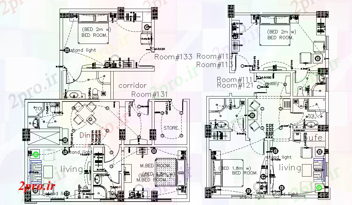 دانلود نقشه مسکونی  ، ویلایی ، آپارتمان  طرحی پایان آپارتمان   طبقه ارائه   (کد165753)