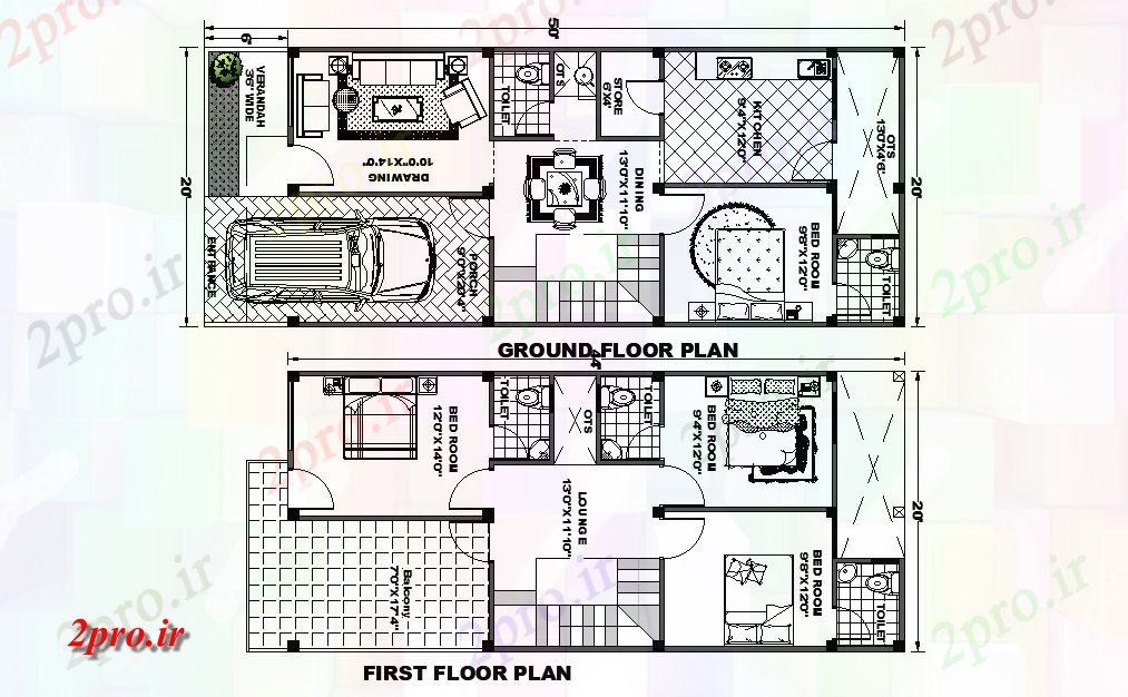 دانلود نقشه مسکونی ، ویلایی ، آپارتمان طراحی داخلی آن رو به طرحی خانه 20'x50 شرق به عنوان در هر شرا Vastu را های دو بعدی اتوکد 6 در 15 متر (کد165757)