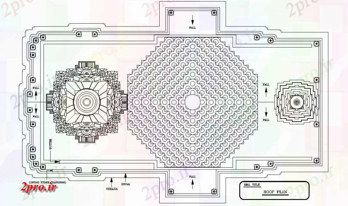 دانلود نقشه کلیسا - معبد - مکان مذهبی طرحی سقف جزئیات معبد    (کد165765)