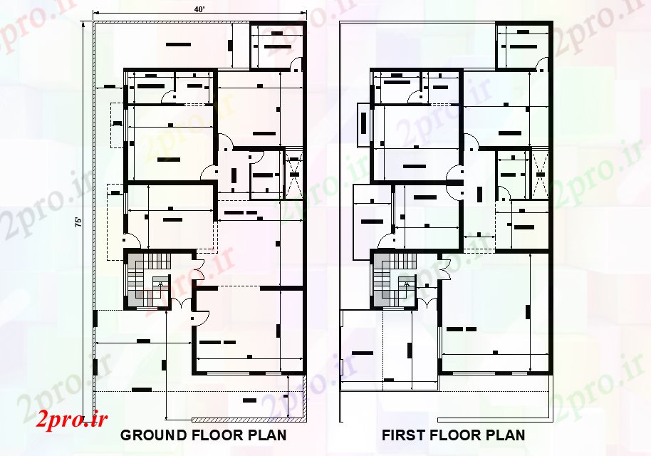 دانلود نقشه مسکونی ، ویلایی ، آپارتمان ابعاد طرحی مواجه خانه شرق 40'x75، به عنوان در هر Vastu Shastra هستند در حال حاضر 12 در 22 متر (کد165774)