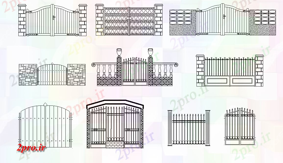 دانلود نقشه جزئیات معماری جزئیات دروازه اصلی    (کد165805)