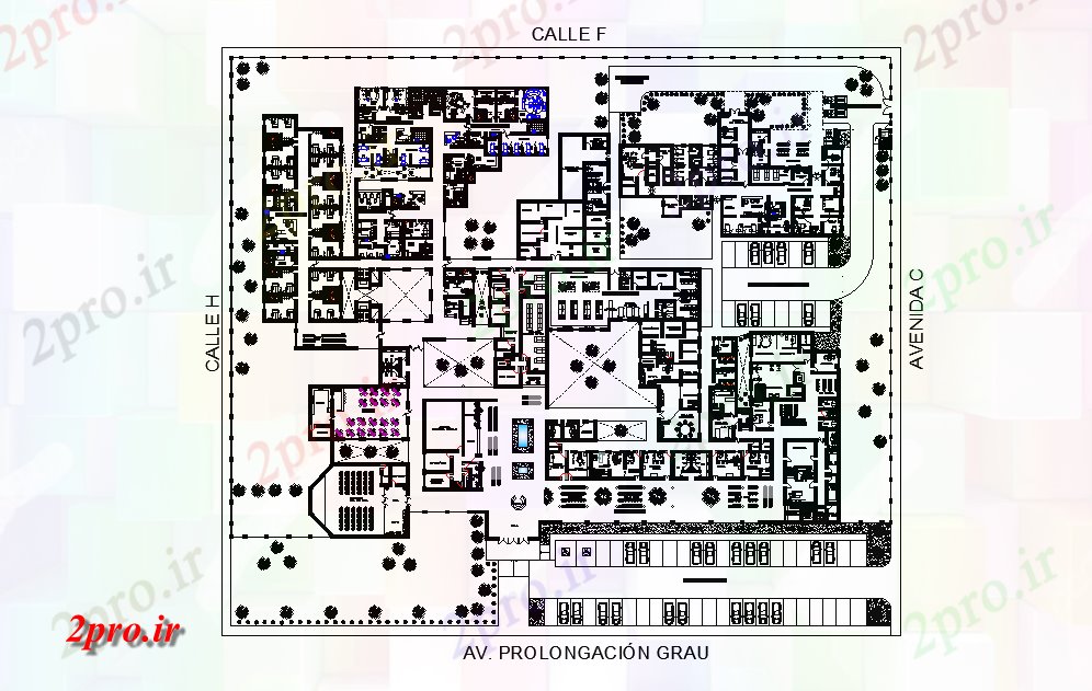 دانلود نقشه مسکونی ، ویلایی ، آپارتمان طرحی ساختمان بیمارستان 110 در 127 متر (کد165881)