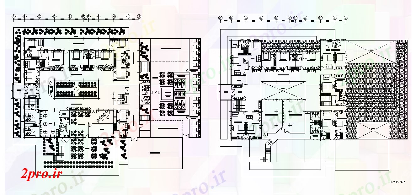 دانلود نقشه هتل - رستوران - اقامتگاه طرحی معماری طرحی هتل ساختمان اتوکد 32 در 48 متر (کد165886)
