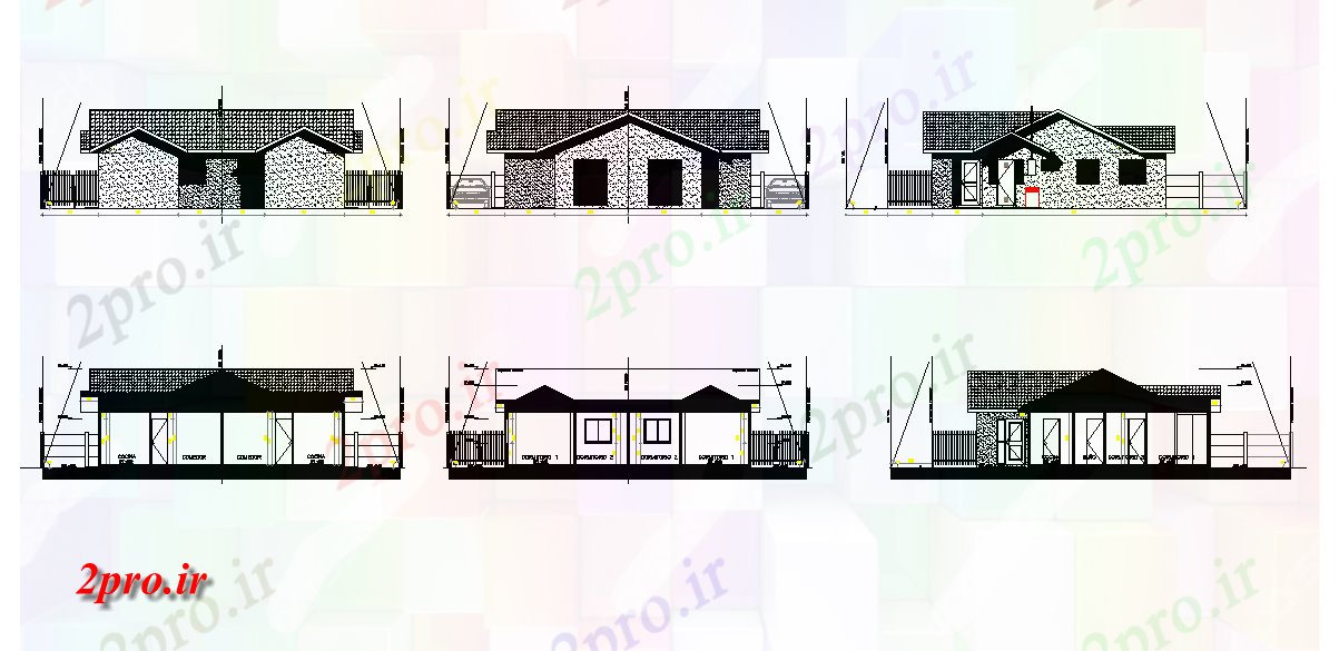 دانلود نقشه مسکونی  ، ویلایی ، آپارتمان  بخش از طرحی خانه های دوقلو  دو بعدی  اتوکد  طراحی     (کد165906)