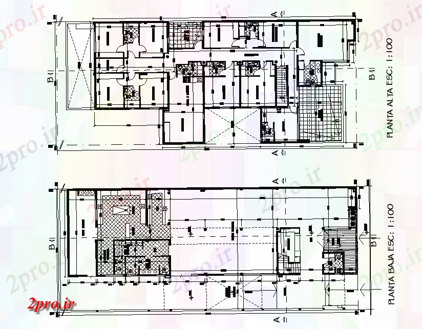 دانلود نقشه هتل - رستوران - اقامتگاه هتل و رستوران طرحی طبقه نشیمن 14 در 29 متر (کد165940)