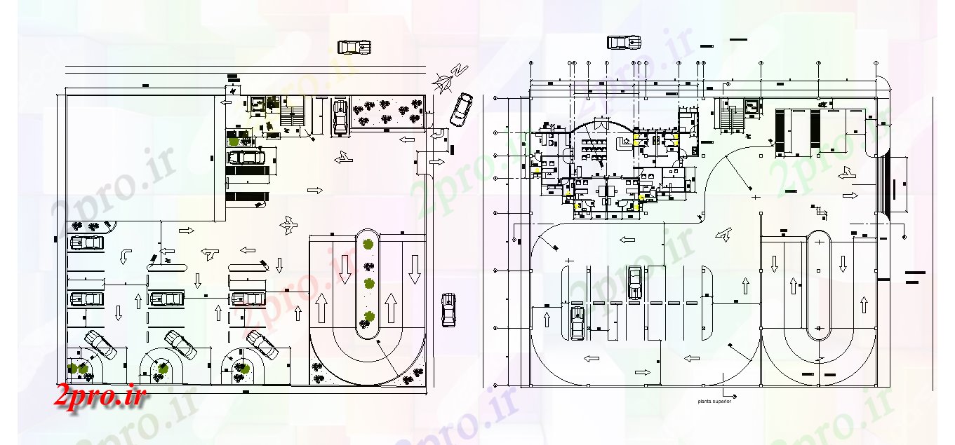 دانلود نقشه کارخانه صنعتی  ، کارگاه کارگاه جزئیات طرحی پارکینگ در مدل      (کد165950)