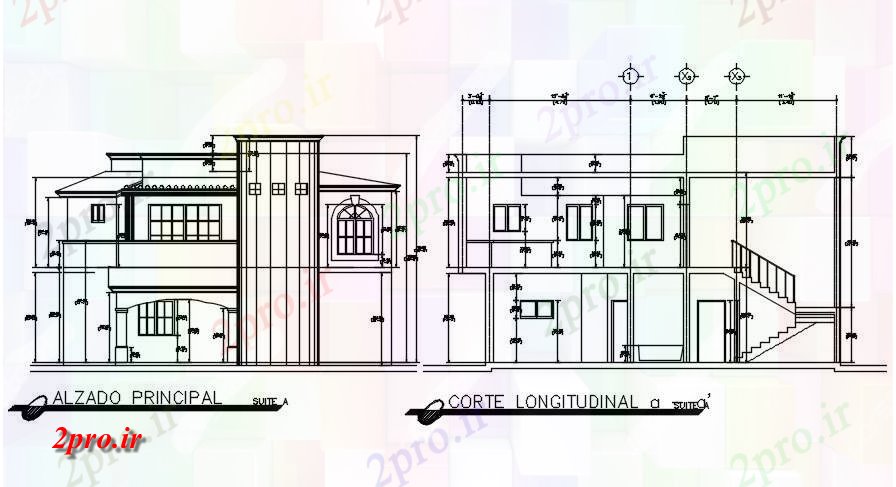 دانلود نقشه خانه های کوچک ، نگهبانی ، سازمانی - نما بخشی از طراحی جزئیات ویلا     (کد165984)