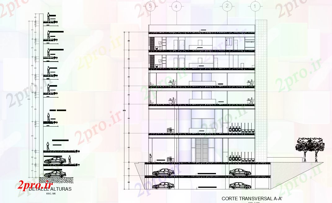 دانلود نقشه ساختمان اداری - تجاری - صنعتی دفتر شرکت ساختمانی بخش   (کد166123)