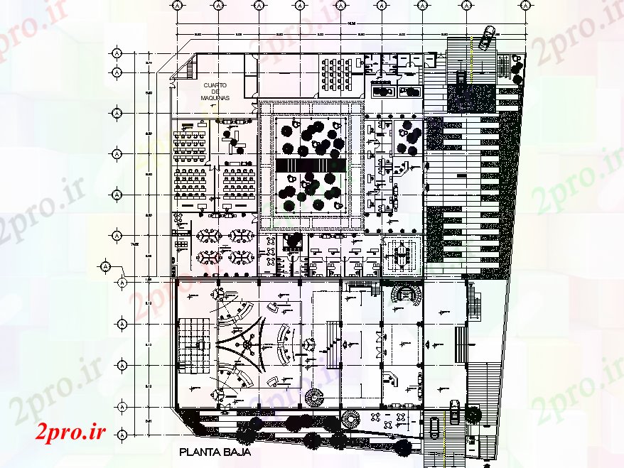 دانلود نقشه خانه های کوچک ، نگهبانی ، سازمانی - معماری ساختمان اداری طبقه همکف 68 در 75 متر (کد166139)