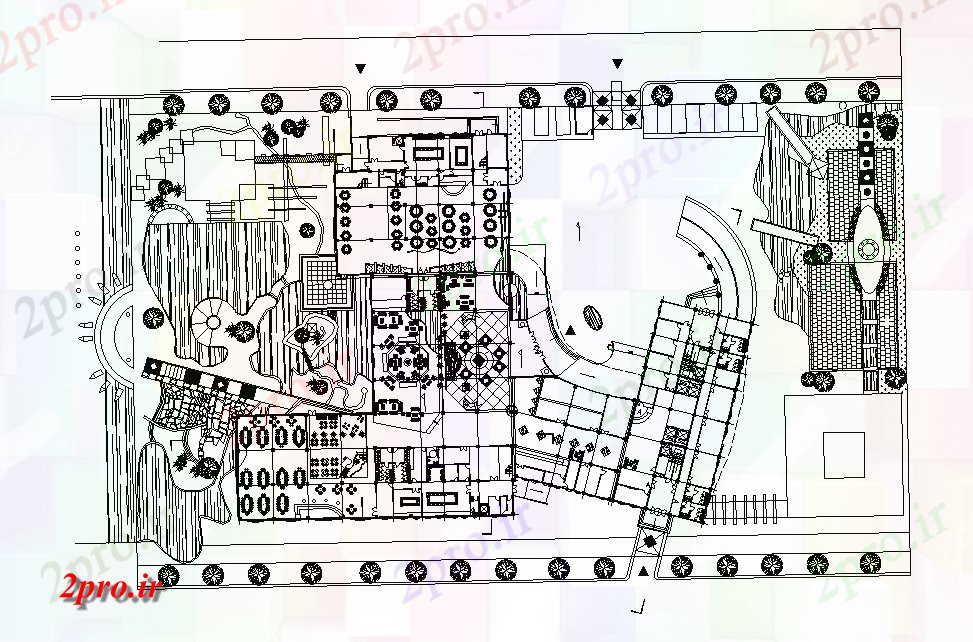 دانلود نقشه باغ متوسل معمولی طرحی طبقه طراحی جزئیات مشخص 14 در 20 متر (کد166147)