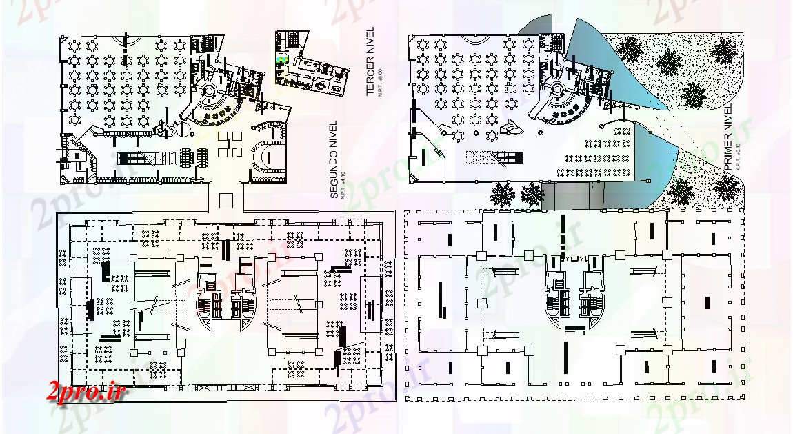 دانلود نقشه هتل - رستوران - اقامتگاه طبقه رستوران طراحی طرحی جزئیات 10 در 19 متر (کد166153)