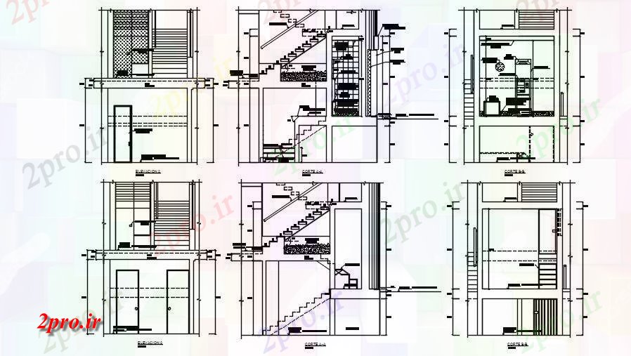 دانلود نقشه پلان مقطعی  بخش از ساختمان انبار را    (کد166209)