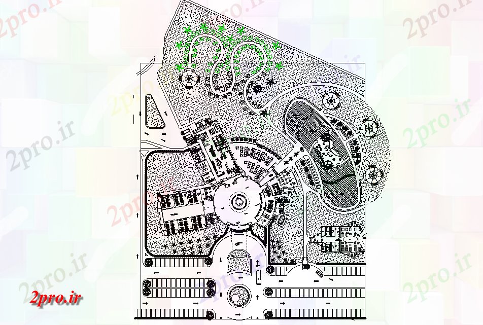 دانلود نقشه برنامه ریزی شهری طرحی سایت طراحی جزئیات از منطقه هتل   مشتق     (کد166252)