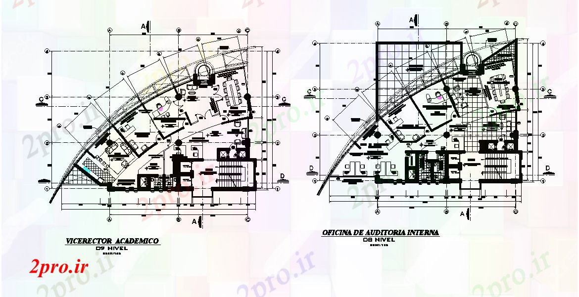 دانلود نقشه ساختمان اداری - تجاری - صنعتی شرکت طرحی طبقه دفتر طراحی بیان 18 در 26 متر (کد166259)