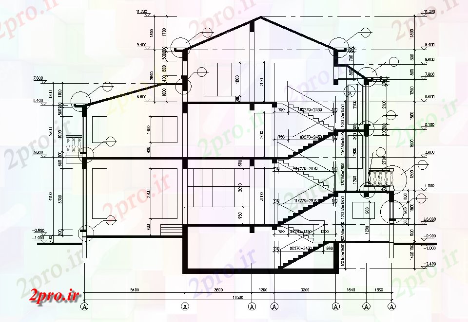 دانلود نقشه مسکونی ، ویلایی ، آپارتمان خانه مدرن معماری بخش اتوکد 2 در 3 متر (کد166260)