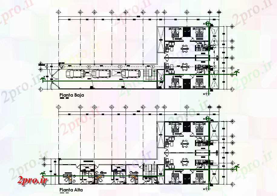 دانلود نقشه خانه های کوچک ، نگهبانی ، سازمانی - طرحی طبقه اقامت 13 در 34 متر (کد166267)