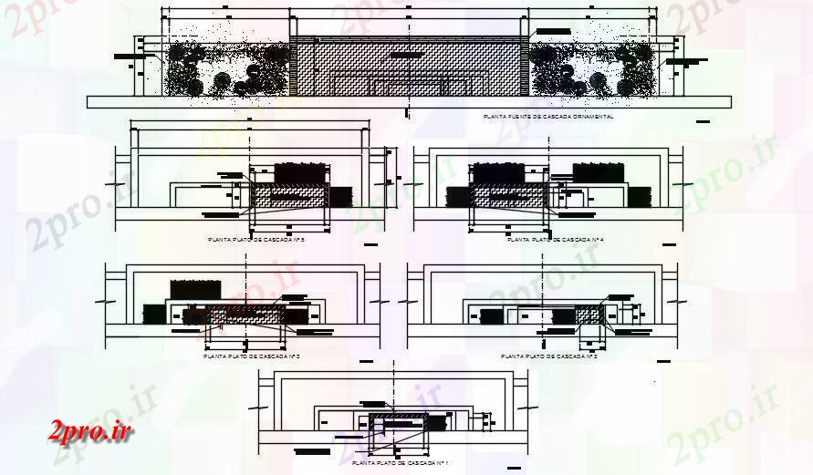 دانلود نقشه طراحی جزئیات ساختار زینتی طرحی آبشار چشمه  مدل طراحی در دسترس     (کد166334)