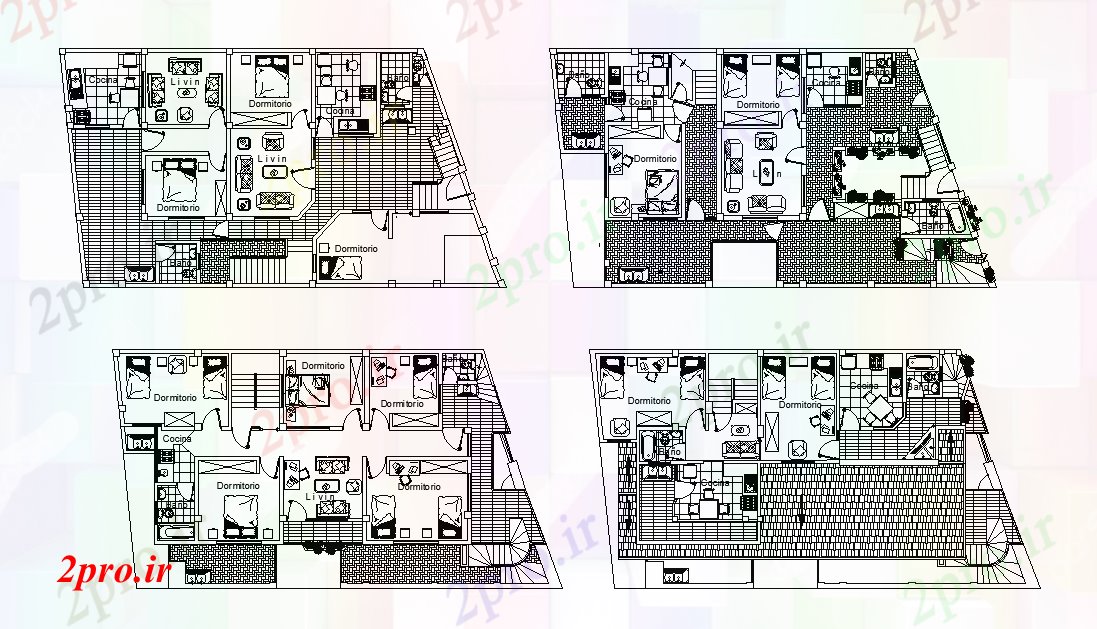 دانلود نقشه خانه های کوچک ، نگهبانی ، سازمانی - ویلایی معمولی جزئیات طرحی طبقه 11 در 19 متر (کد166372)