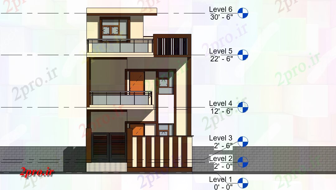 دانلود نقشه مسکونی  ، ویلایی ، آپارتمان  G + 1 تریدی نما خانه با طراحی پنت هاوس Revit و  طراحی،   Revit و در  com (کد166374)