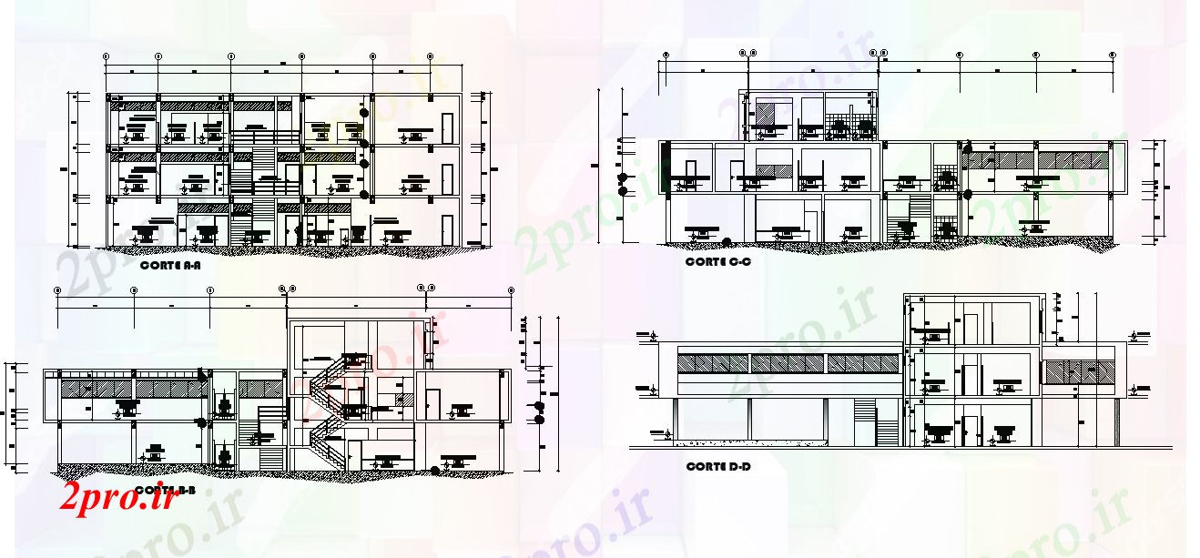 دانلود نقشه ساختمان اداری - تجاری - صنعتی ساختمان اداری طراحی جزئیات تعریف      (کد166378)