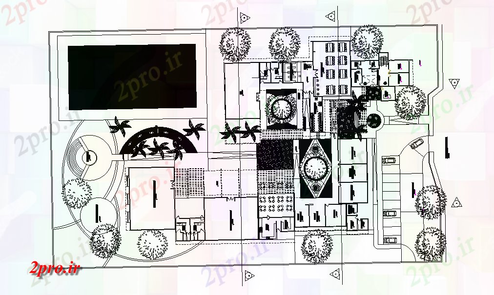 دانلود نقشه هتل - رستوران - اقامتگاه جزئیات هتل ساختمان 13 در 17 متر (کد166382)