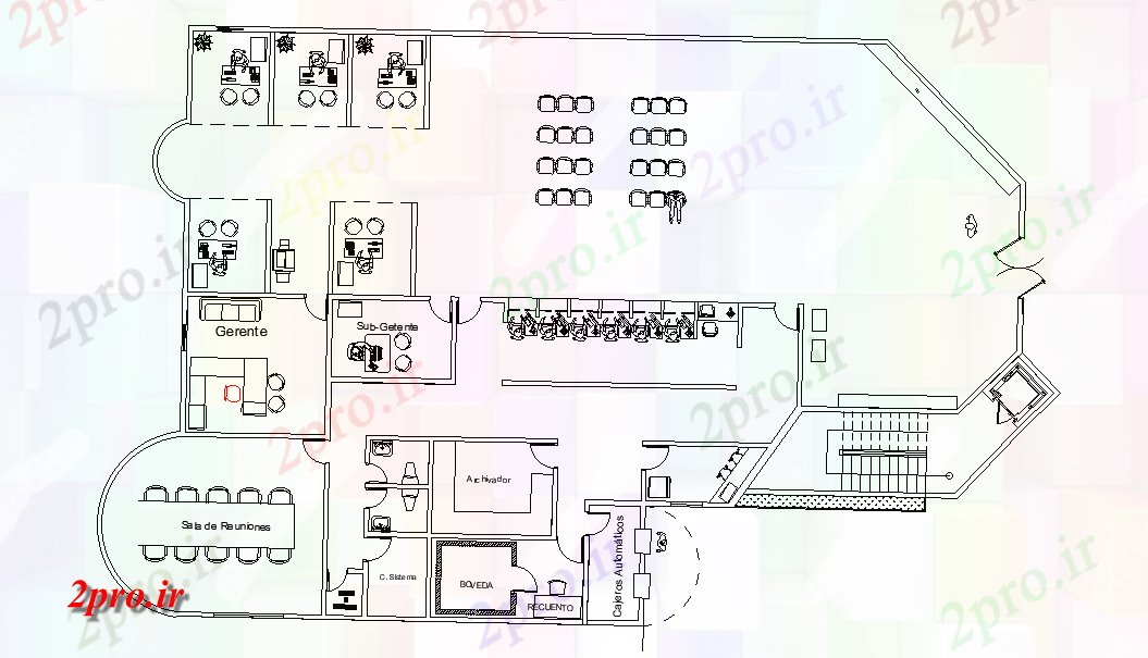 دانلود نقشه ساختمان اداری - تجاری - صنعتی طرحی ساختمان اداری کوچک اتوکد های دو بعدی اتوکد 19 در 27 متر (کد166416)